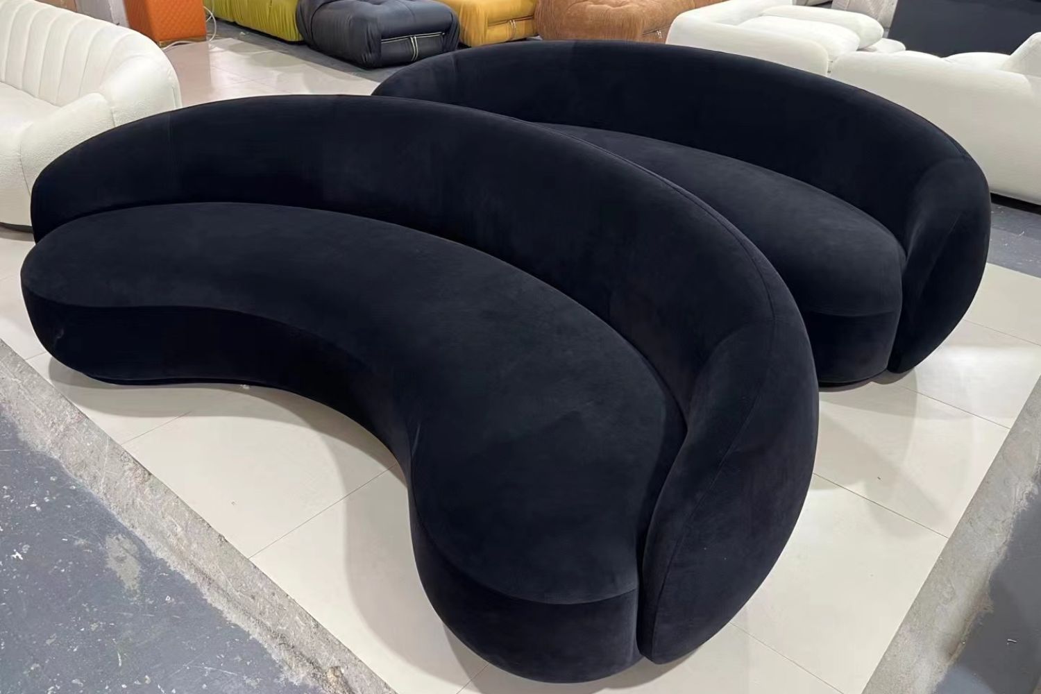 Cashew 260cm Black Fabric Sofa | Demo 6