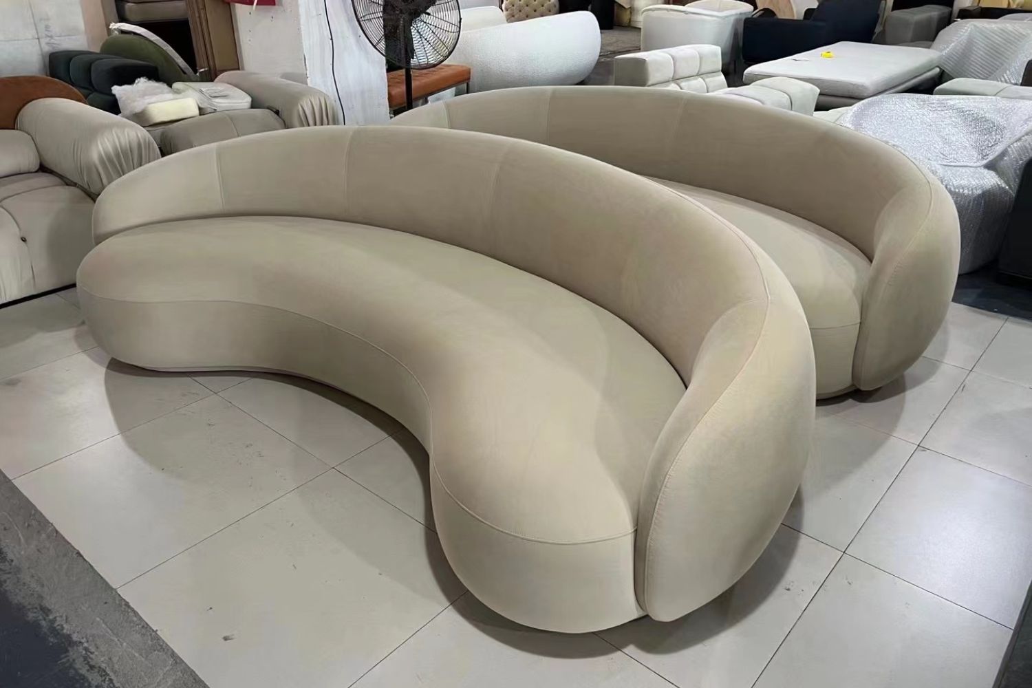 Cashew 260cm Beige Fabric Sofa | Demo 5