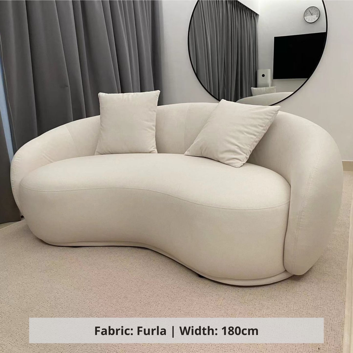 Cashew 180cm white pet friendly fabric sofa (Other)