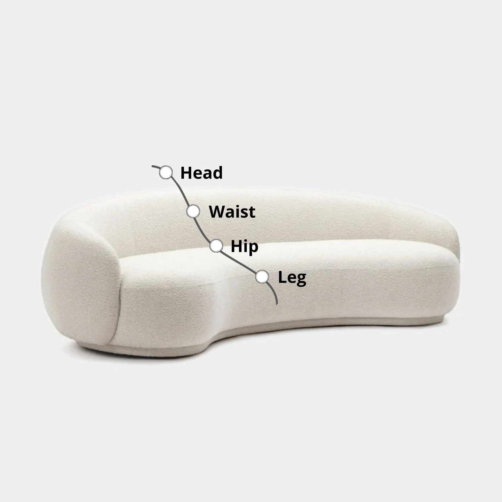 Cashew fabric sofa white