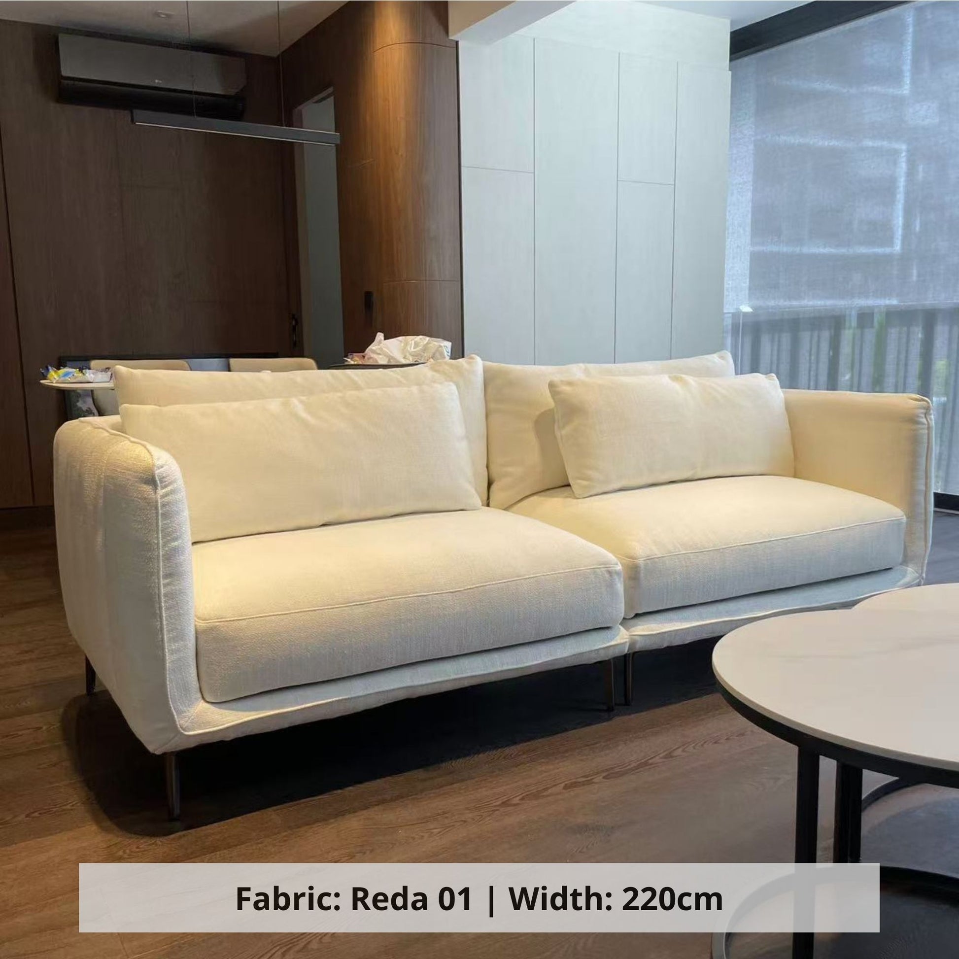 Casper 3 seater white fabric sofa sample (Other)