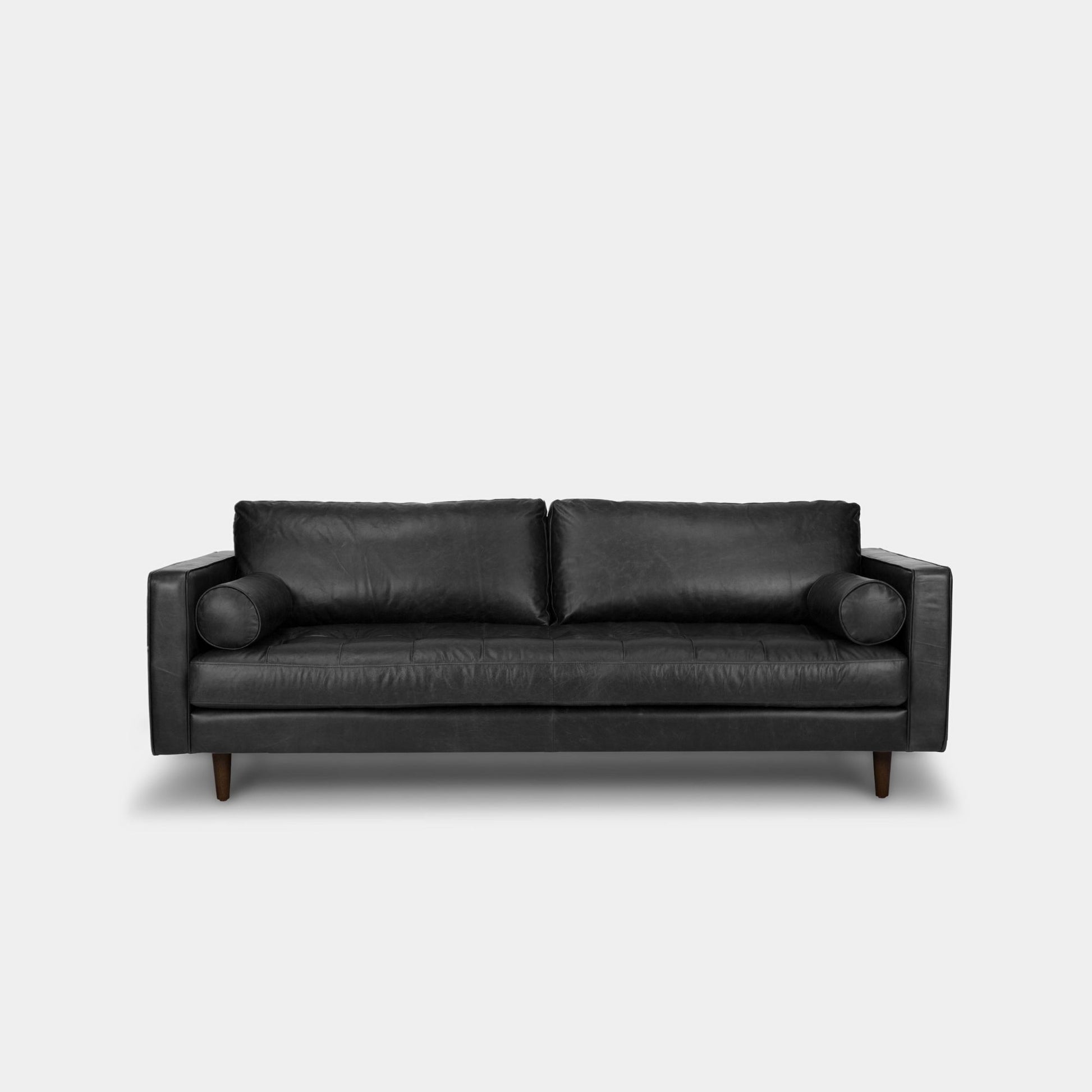 Castle faux leather sofa black