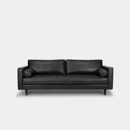 Castle faux leather sofa black