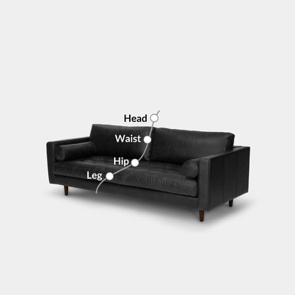Castle black leather sofa seat comfort