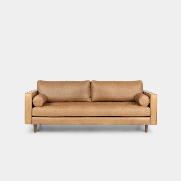 Castle full leather sofa brown