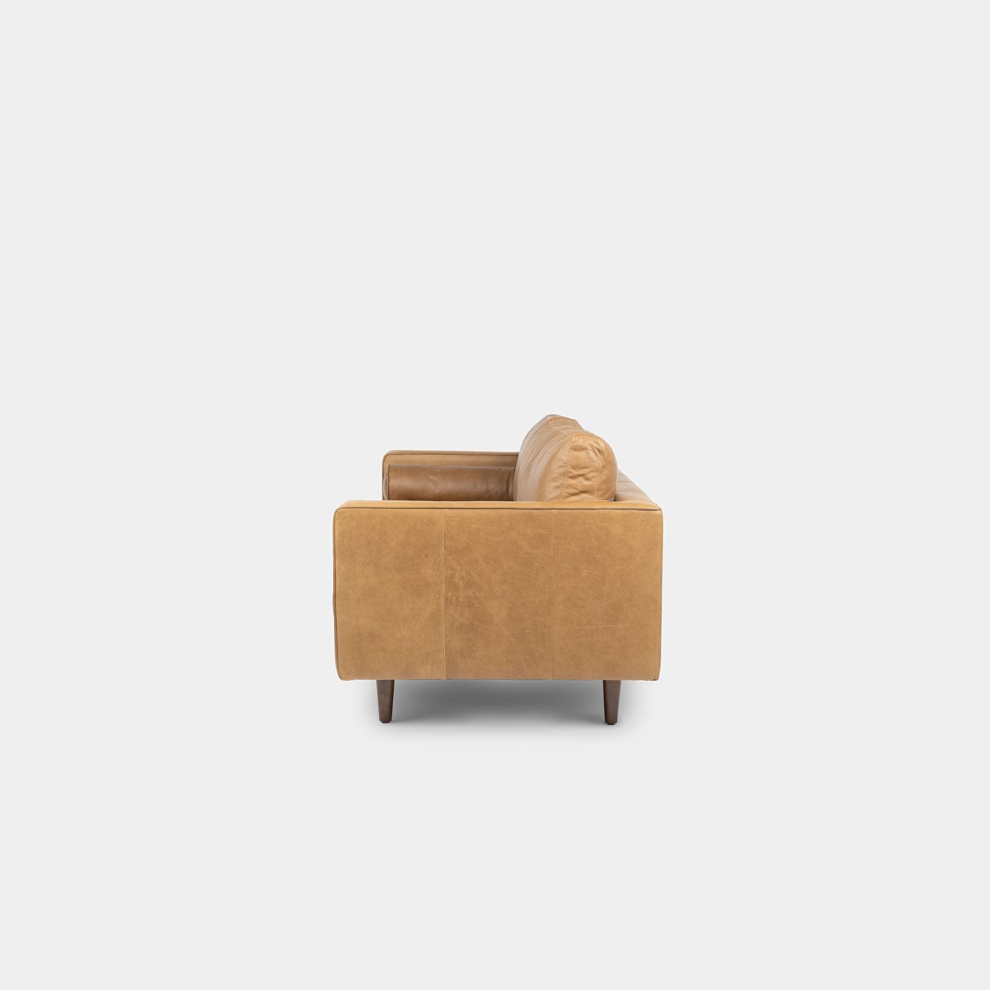 Castle half leather sofa brown