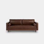 Castle half leather sofa dark brown