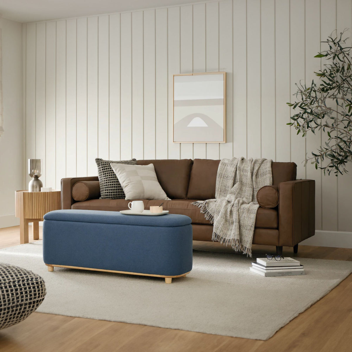 Castle half leather sofa dark brown