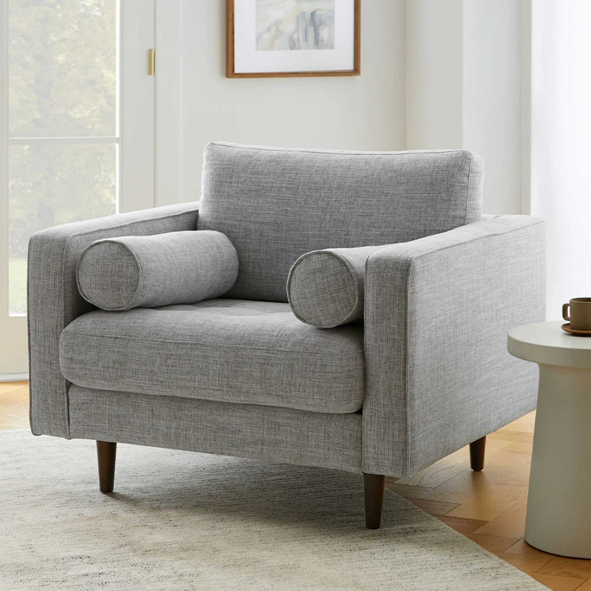 Castle fabric armchair grey