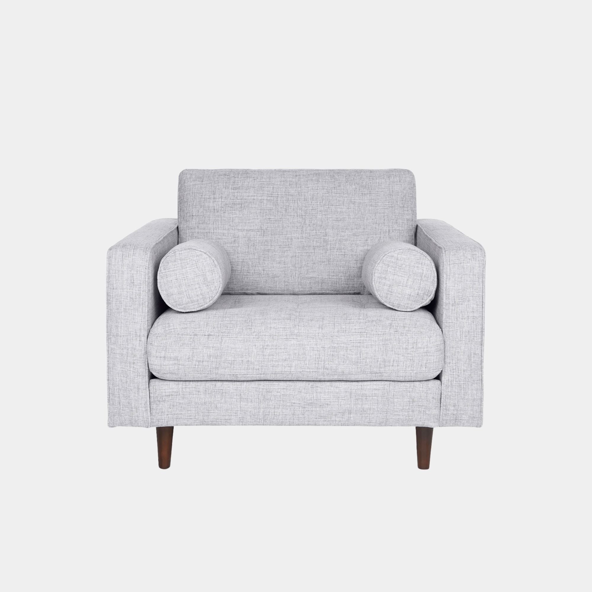 Gray armchair on a white background
