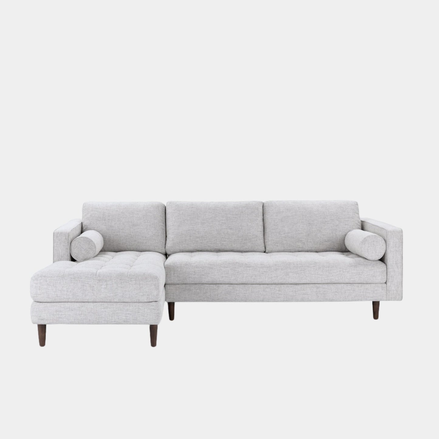 castle fabric l-shaped sectional sofa grey left chaise