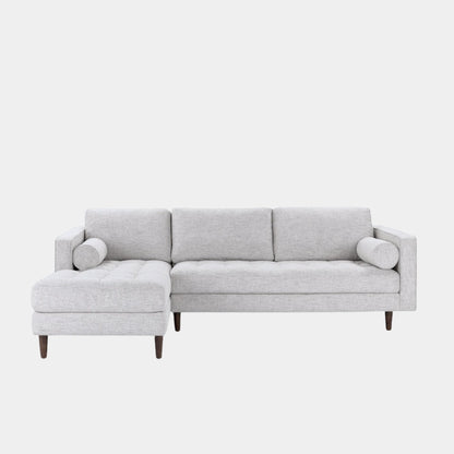 castle fabric l-shaped sectional sofa grey left chaise