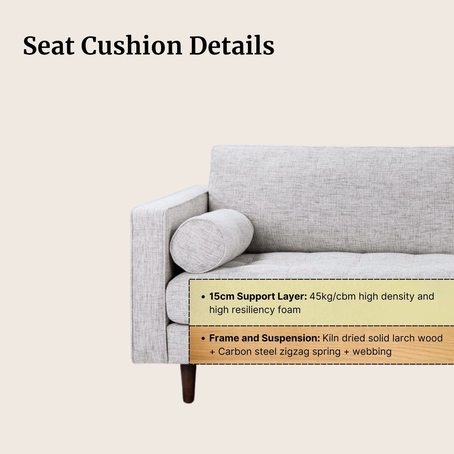 Castle Fabric L-Shaped Sectional Sofa