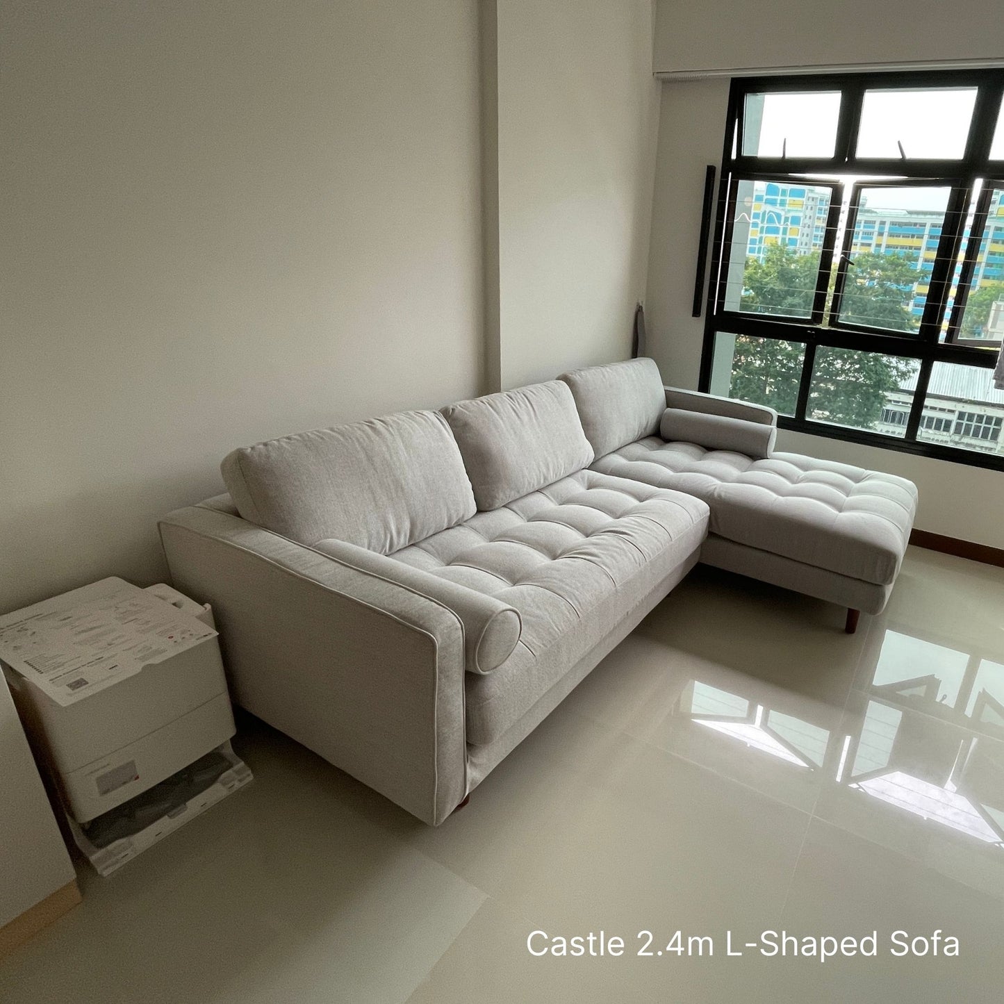 Castle Fabric L-Shaped Sectional Sofa