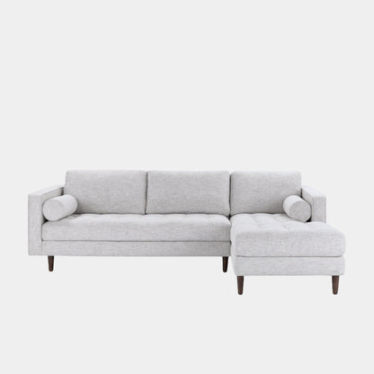castle fabric l-shaped sectional sofa grey right chaise