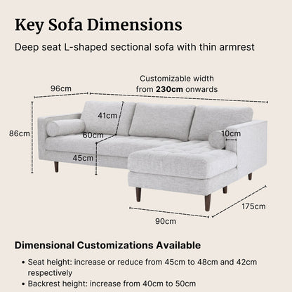 Castle Fabric L-Shaped Sectional Sofa