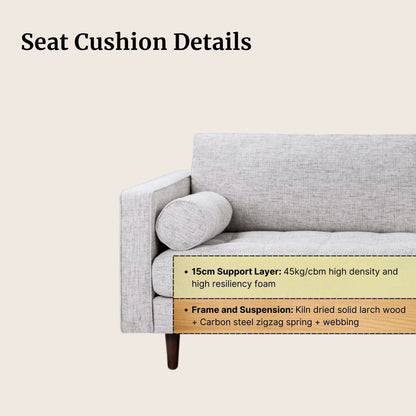 Castle Fabric L-Shaped Sectional Sofa