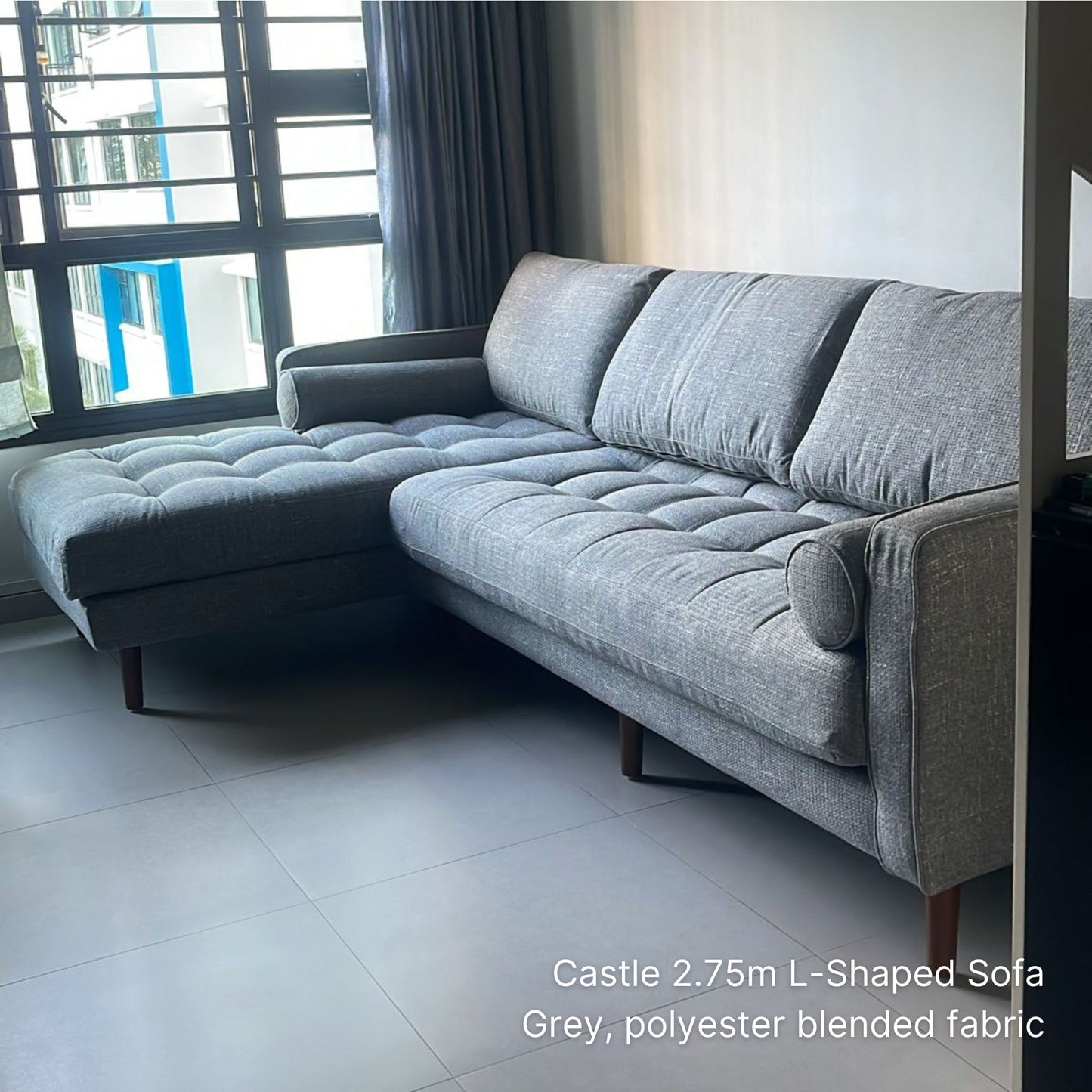 Castle Fabric L-Shaped Sectional Sofa