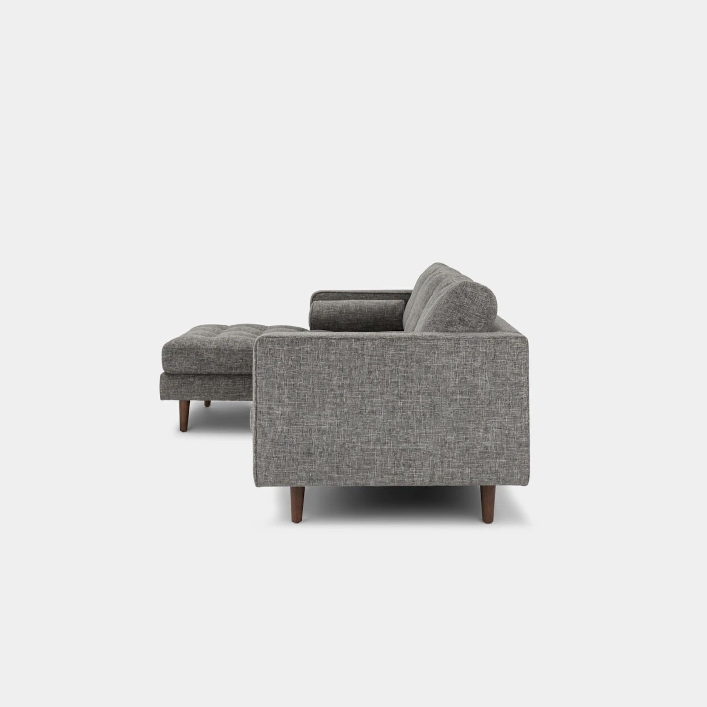 Castle fabric sectional sofa left dark grey