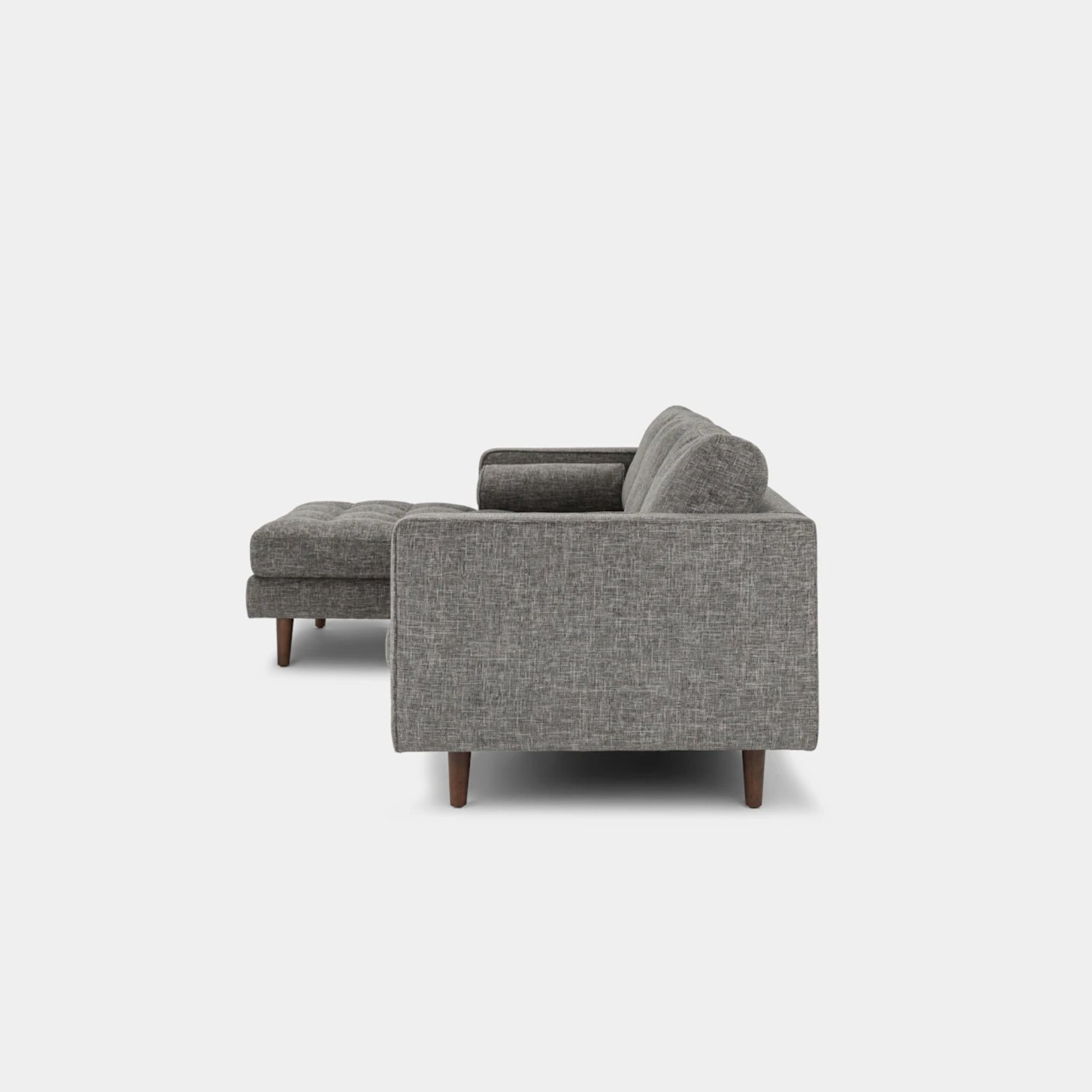 Castle fabric sectional sofa left dark grey