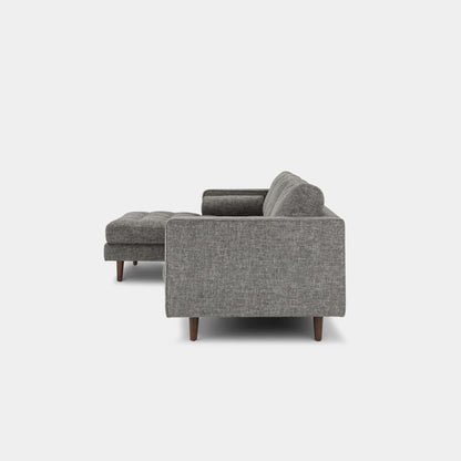 Castle fabric sectional sofa left dark grey
