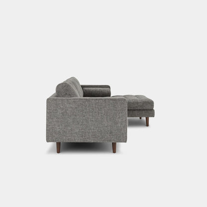 Castle fabric sectional sofa right dark grey