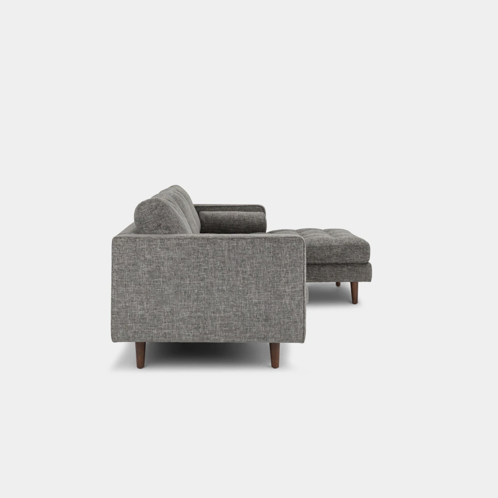 Castle fabric sectional sofa right grey