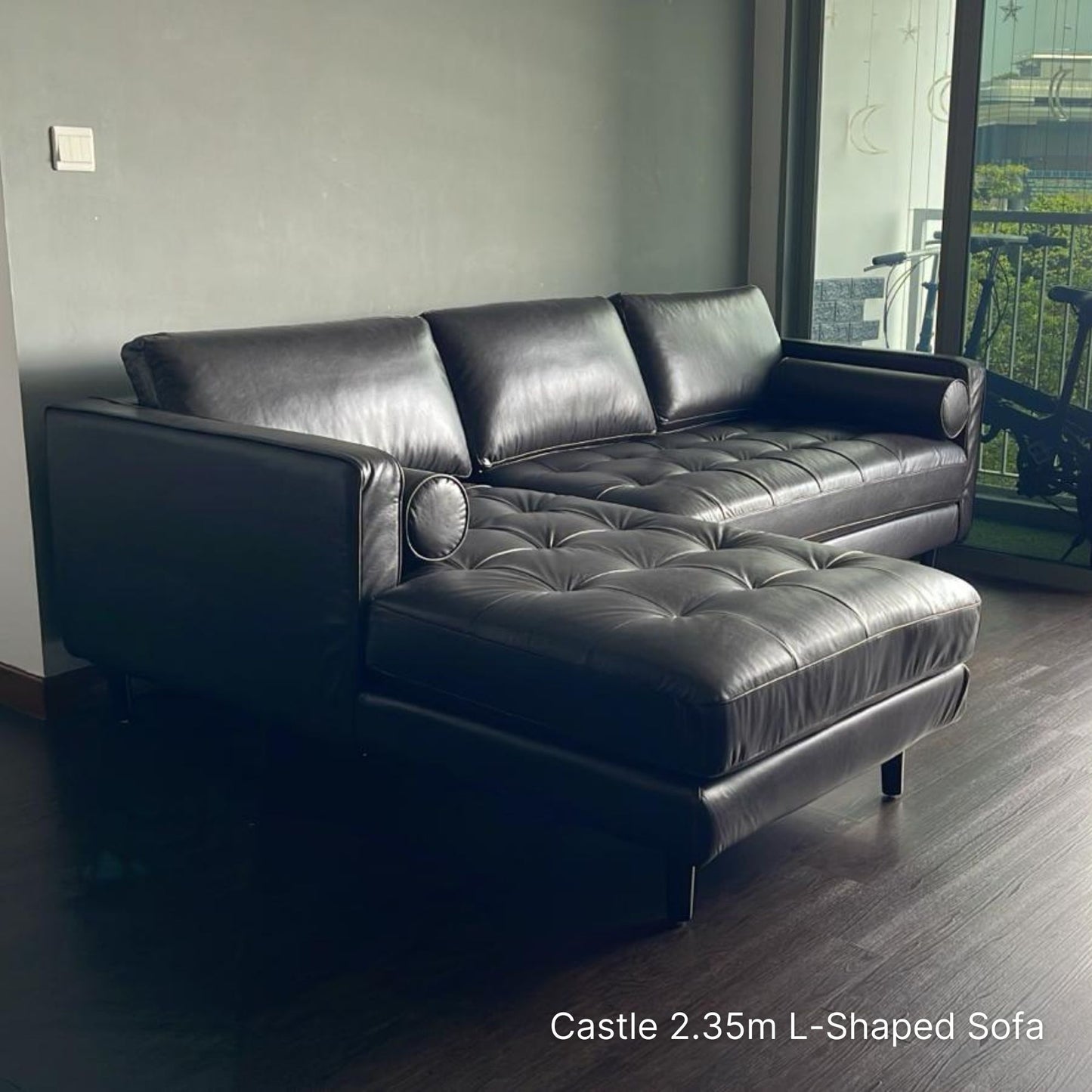 Castle Faux Leather L-Shaped Sectional Sofa