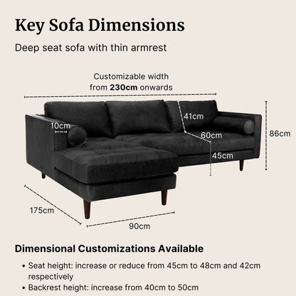 Castle Faux Leather L-Shaped Sectional Sofa