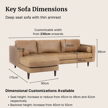 Castle Faux Leather L-Shaped Sectional Sofa