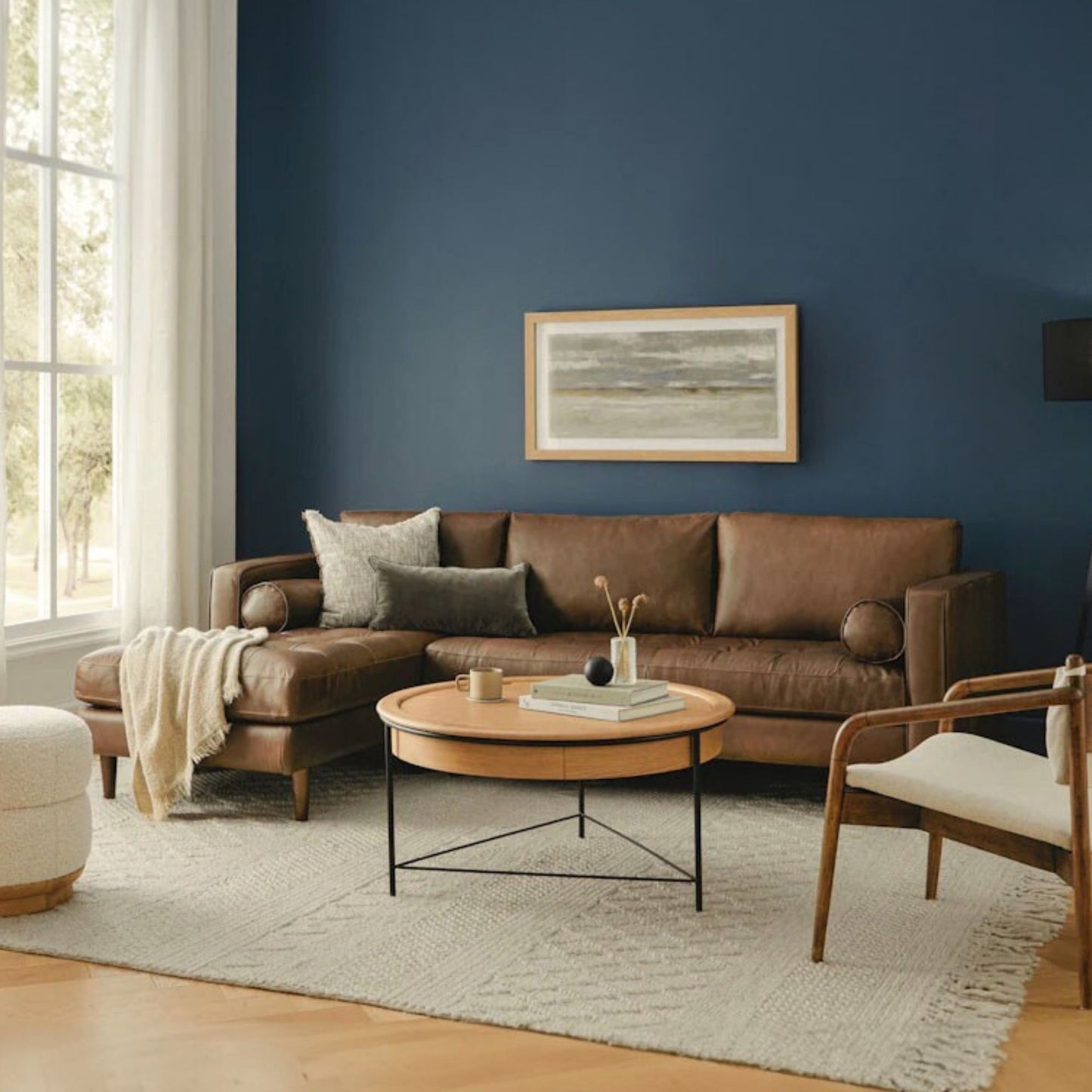 Castle Faux Leather L-Shaped Sectional Sofa