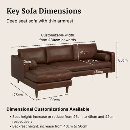 Castle Faux Leather L-Shaped Sectional Sofa