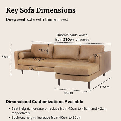 Castle Faux Leather L-Shaped Sectional Sofa