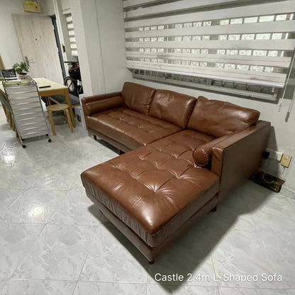 Castle Faux Leather L-Shaped Sectional Sofa