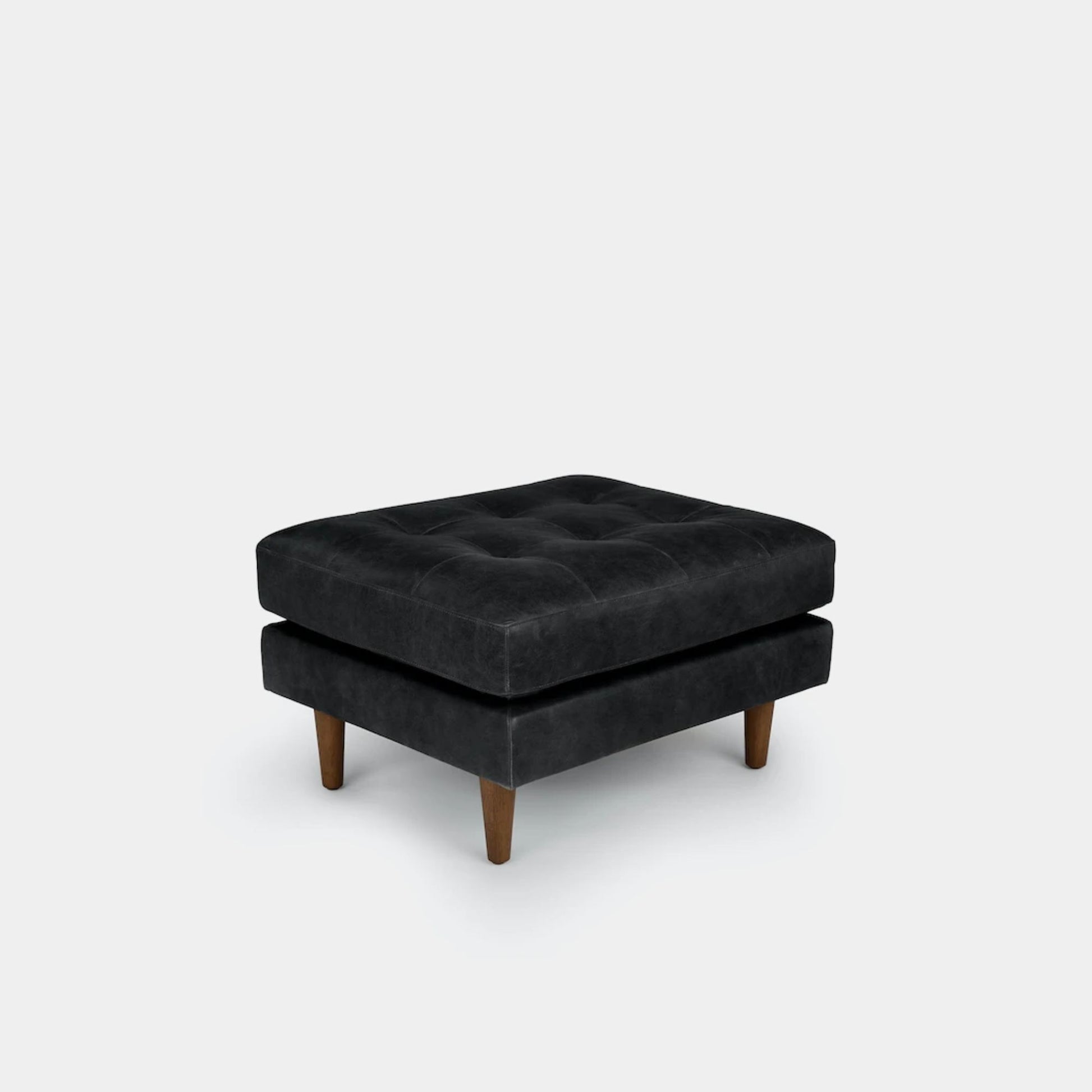 Castle faux leather ottoman black