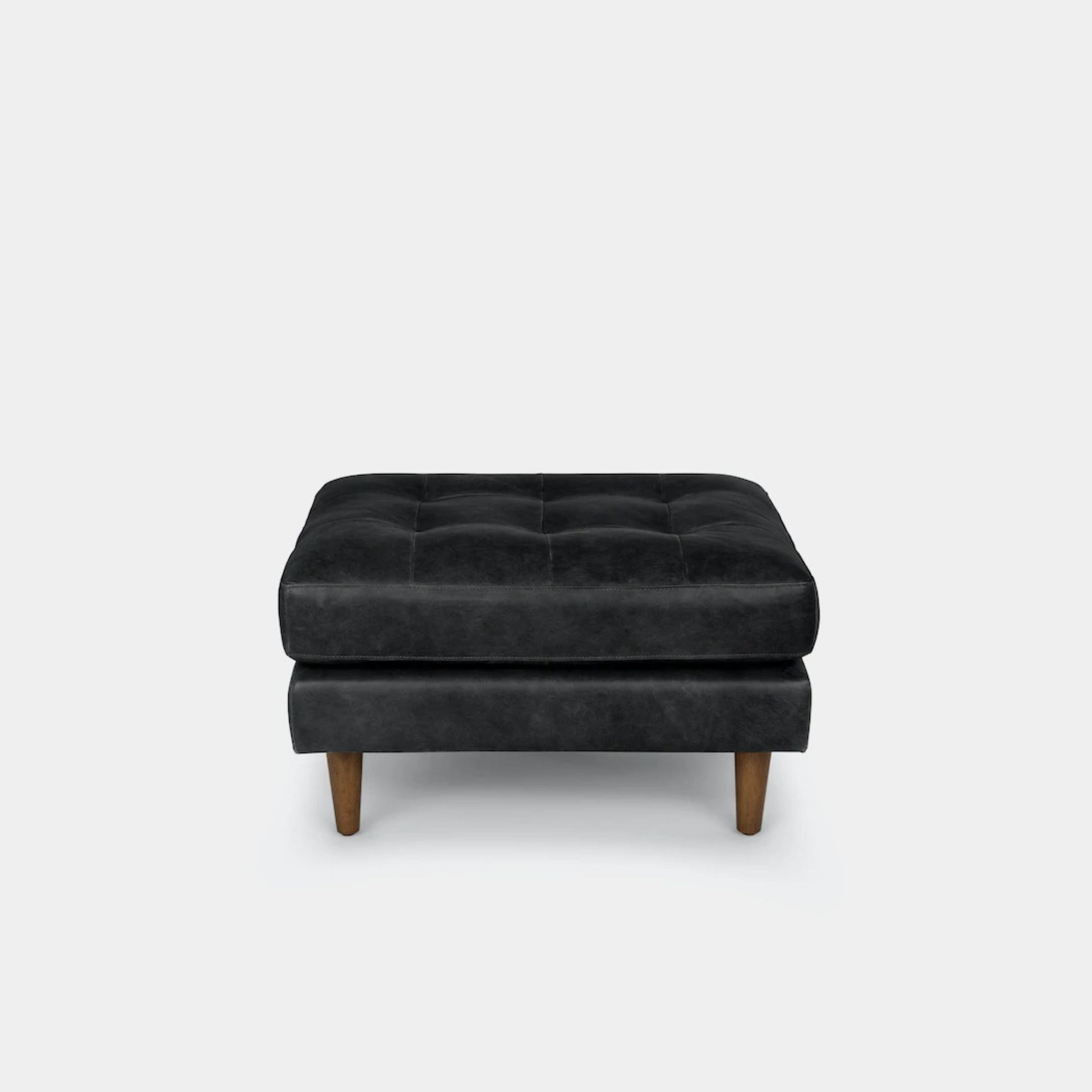 Castle faux leather ottoman black