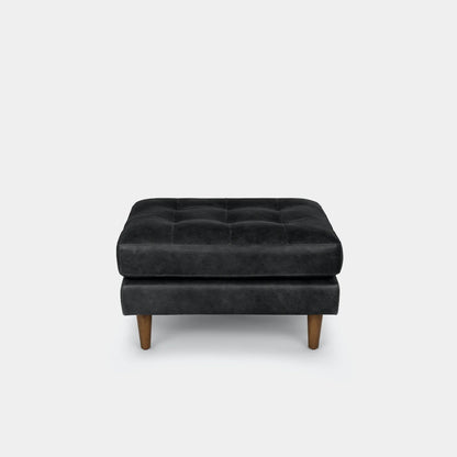 Castle faux leather ottoman black