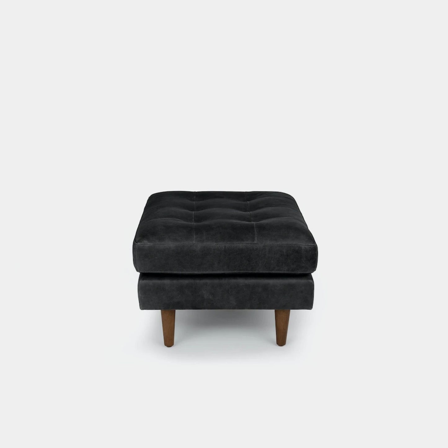 Castle faux leather ottoman black