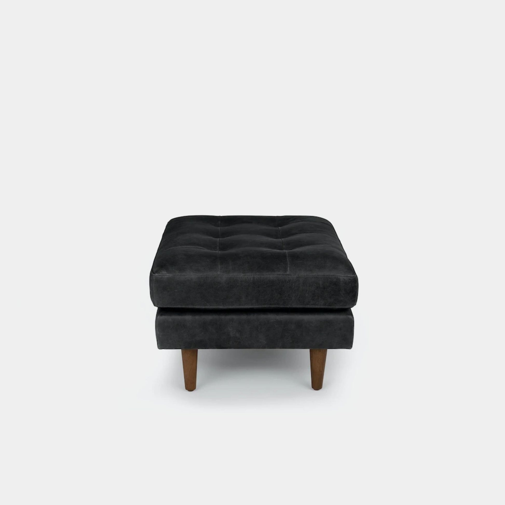 Castle faux leather ottoman black
