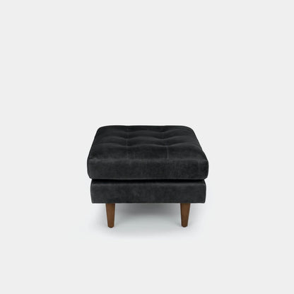Castle faux leather ottoman black