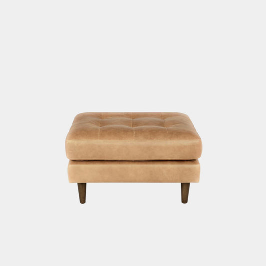 castle faux leather ottoman brown