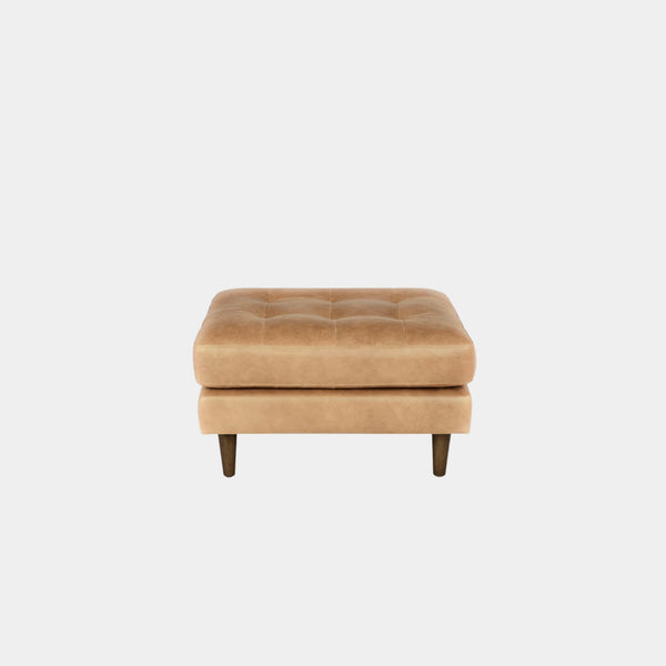 castle faux leather ottoman brown
