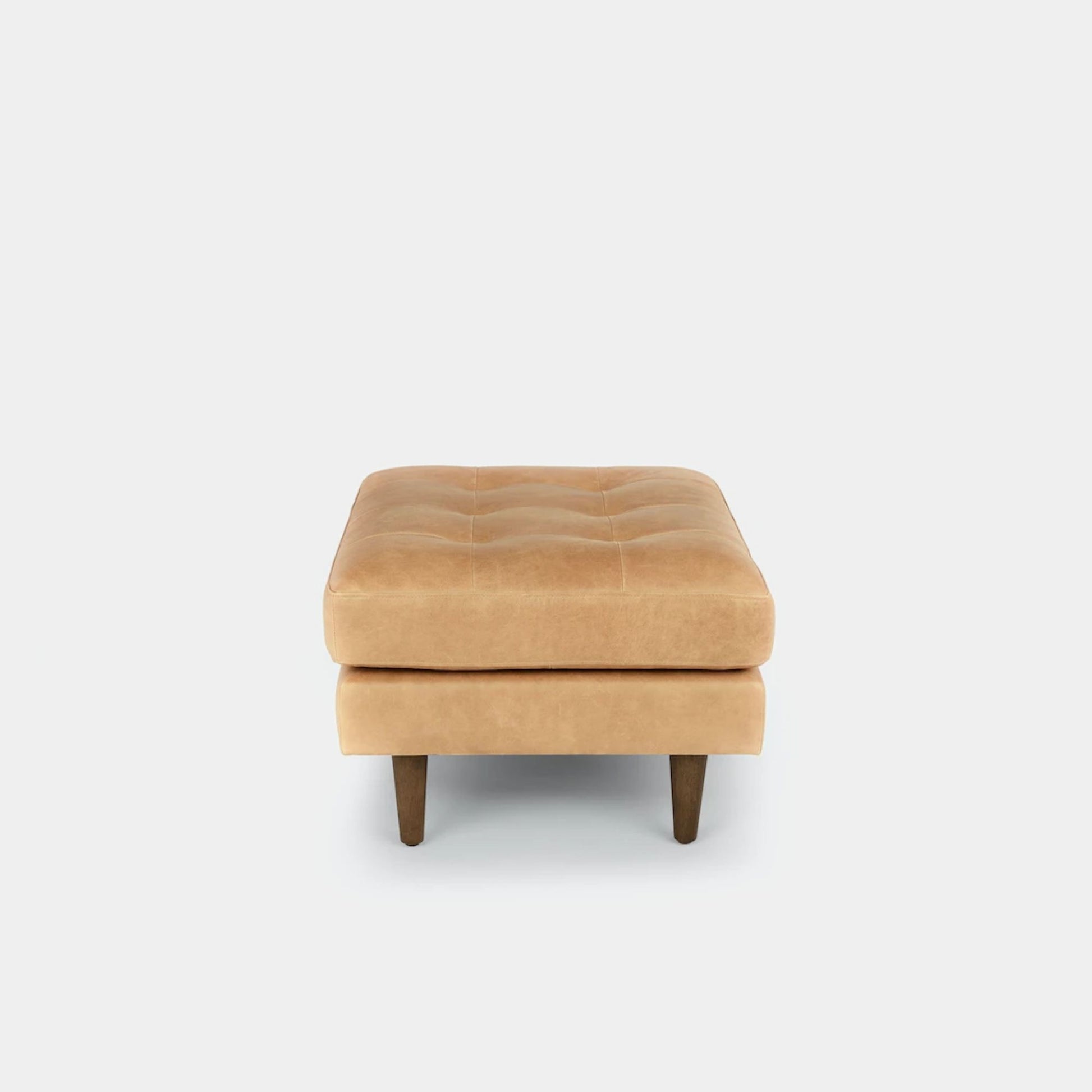 Castle faux leather ottoman brown