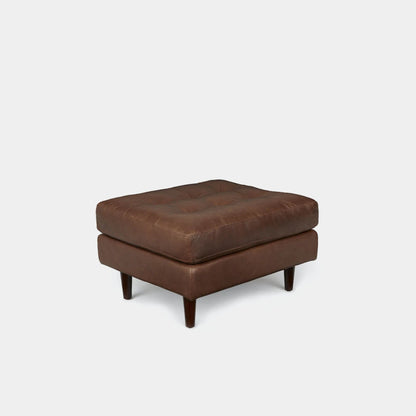 Castle faux leather ottoman dark brown