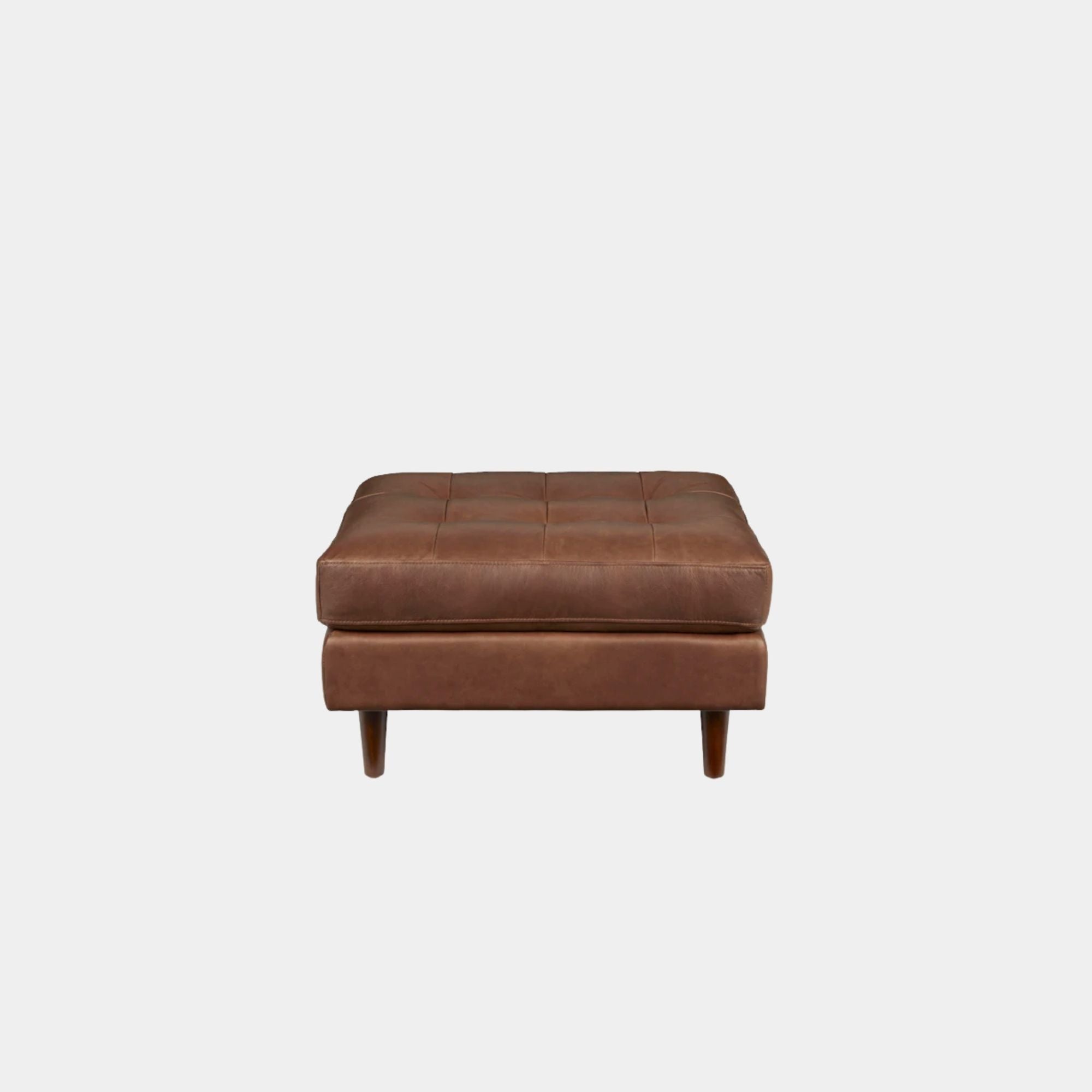 castle faux leather ottoman dark brown