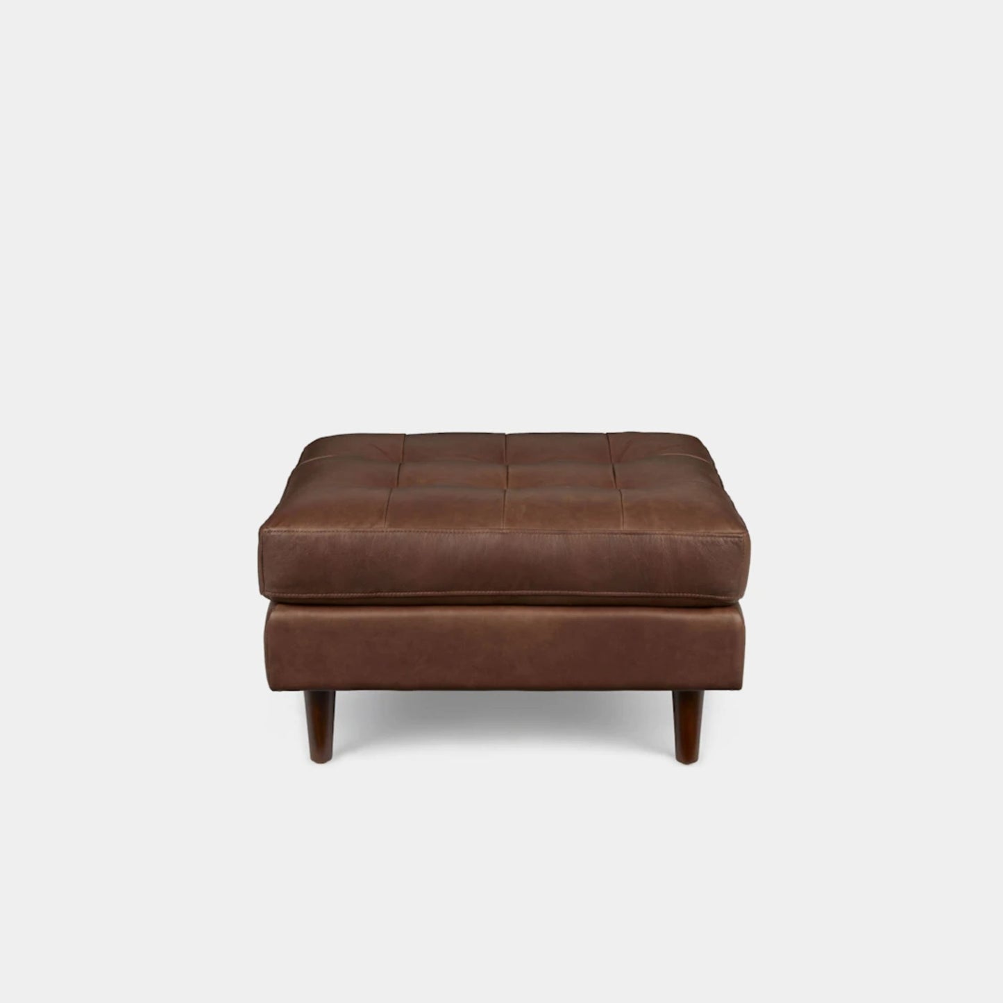 Castle faux leather ottoman dark brown