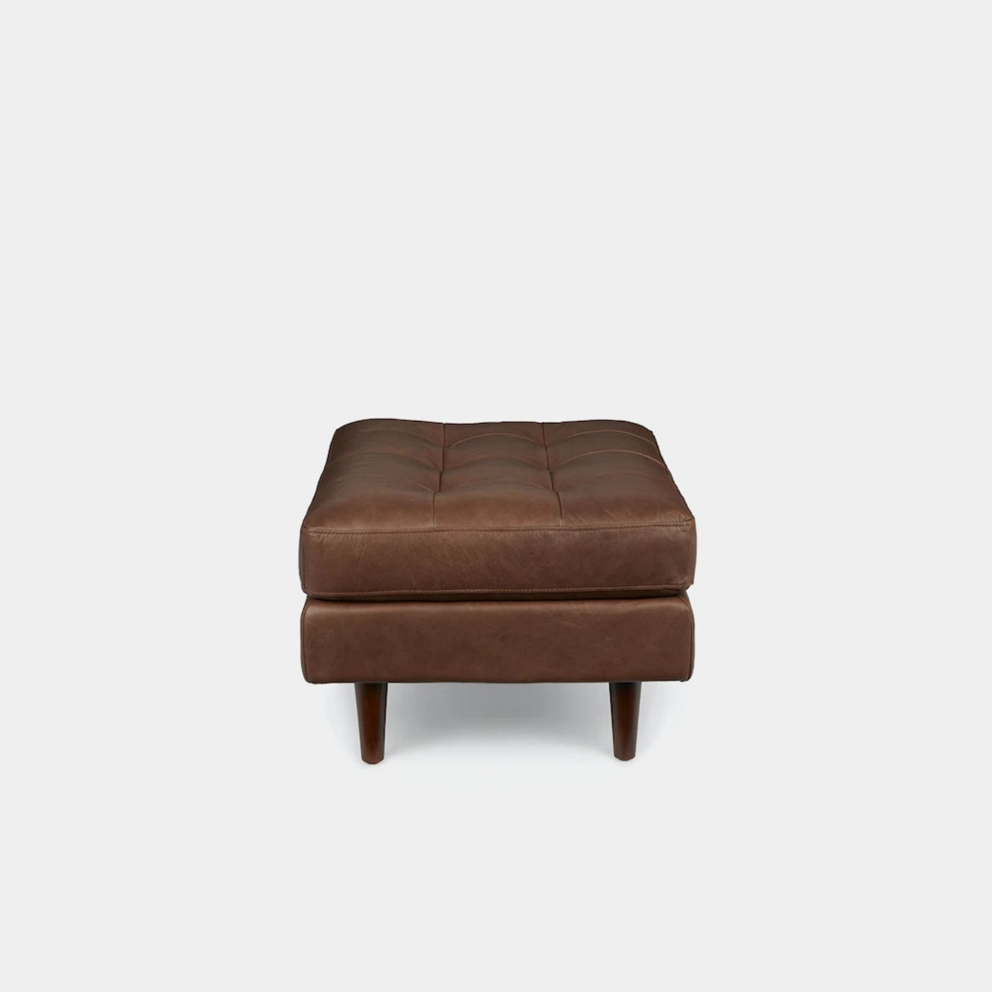 Castle faux leather ottoman dark brown
