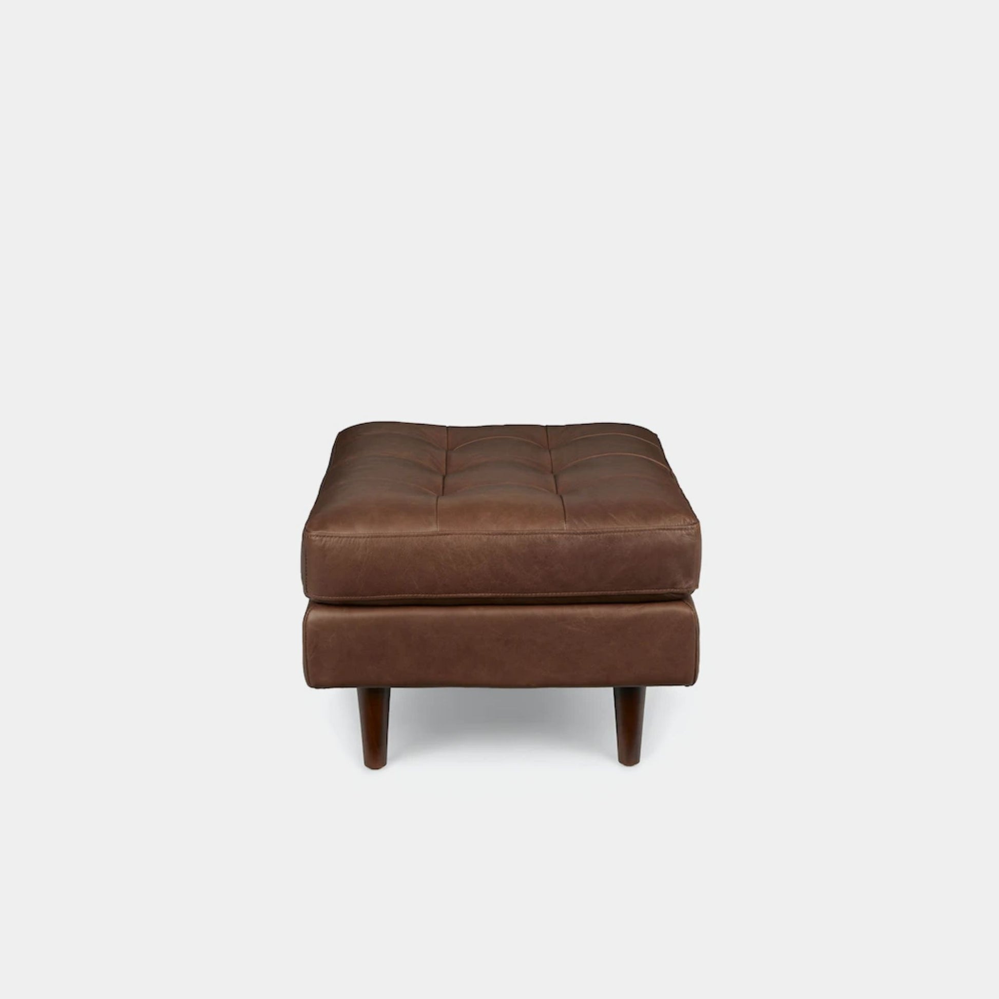 Castle faux leather ottoman dark brown