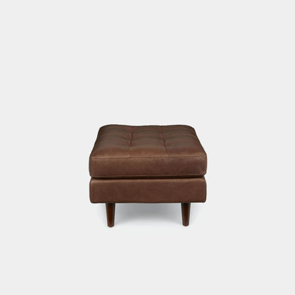 Castle faux leather ottoman dark brown