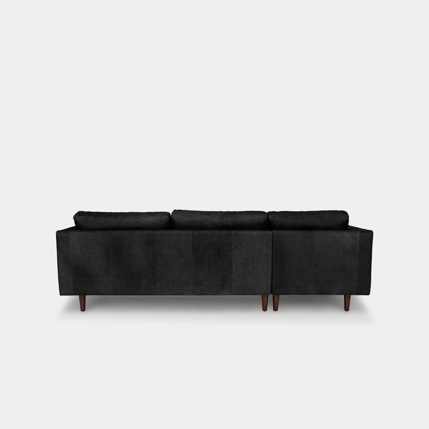 Castle faux leather sectional sofa left black